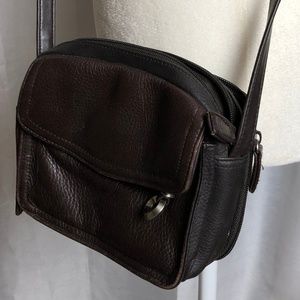 COLETTA Purse Genuine Leather Bag Dark Brown